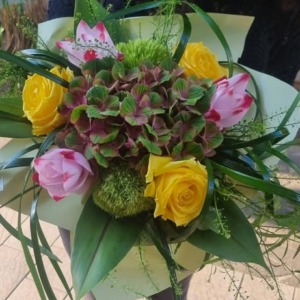 ortensie rose gialle e curcuma