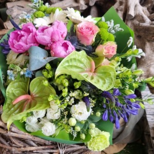 peonie anturium rose agapantus colori a scelta